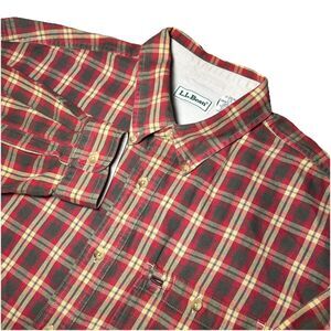 L.L. Bean Men’s L Tall Scotch Plaid Long Sleeve Button Down Shirt Vintage EUC
